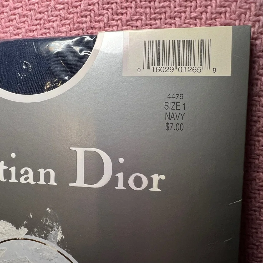 Vintage Christian Dior LAllure Ultra Silken Sheer Pantyhose Navy Blue Size‎ 1